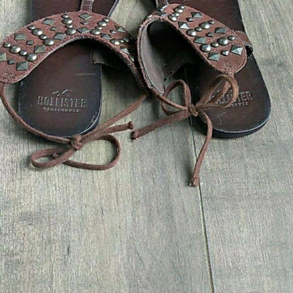 VTG HOLLISTER BOHO BEADE SUEDE SANDALS 7. - Picture 4 of 6